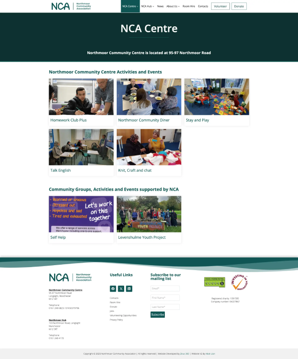 Northmoor Community Association NCA Centre Page Matt Lion